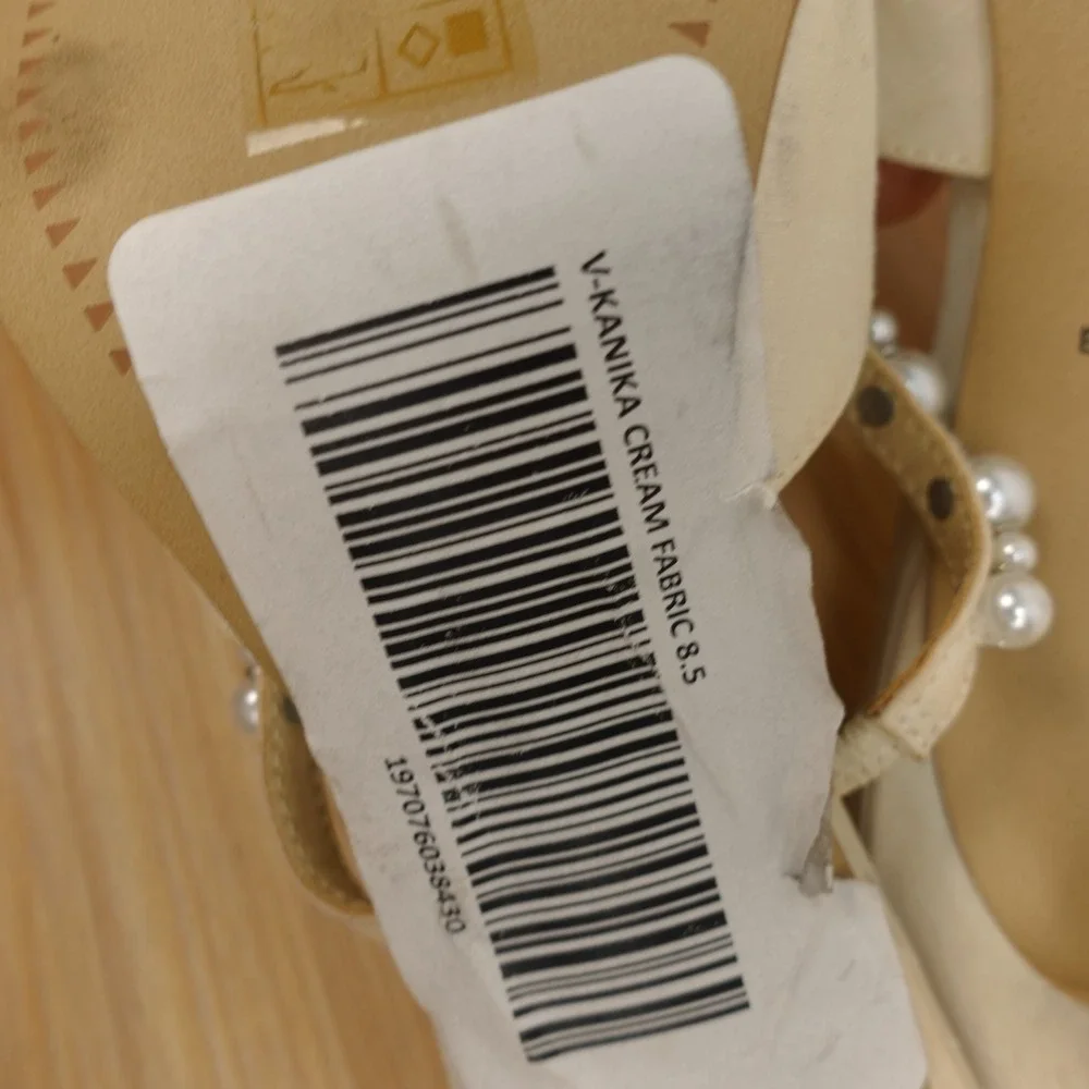 Dolce Vita Womens Mule Heels 8.5 White Coquette Bridal Satin Pearl Kitten Heel